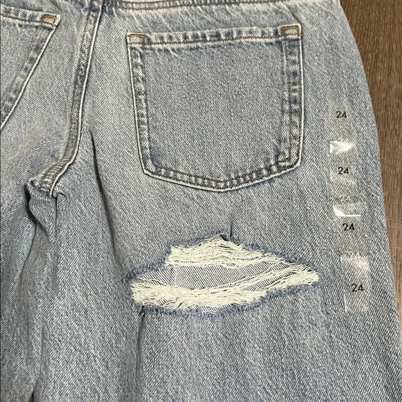 Pacsun Casey Low Rise Baggy Jeans Butt Slit Light Indigo Size 24 - Picture 7 of 9